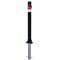 Barrier post | Black - Line |  76 mm | foldable, self-engaging lockto be fixed by plugs, | incl. base rosette, part-no. 470_60, approx. 400 mm below ground | with Euro profile cylinder lock and three keys